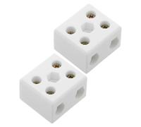 2pcs Ceramic Terminal Block 30a 2 Way for UV LED Lamp Modules | White Ceramic Body, Reduces Poor Contact and Short Circuits, Easy Installation, Excellent Insulation