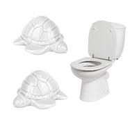 2pcs Ceramic Toilet Bolt Covers Decorative, Cute Sea Turtle Toilet Bolt Caps Animal Commode Screw Plug Home Bathroom Decor Easy Installation for Toilets Bowl Base Accessories (White)