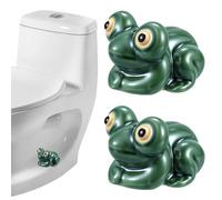 2Pcs Ceramic Toilet Bolt Covers, Green Frog Replacement Toilet Screw Cover Caps, Toilets Bolt Caps Decorative, Bathroom Decorative Toilets Floor Screw Cover Cap