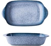 2pcs Ceramics Baking Oven Dishes,9.5'' Lasagne Dish,24cm Rectangular Oven Dish with Handles,Lasagna Casserole Pan, Small Oven Dish Roasting Tray Safe & Microwave Safe