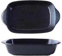 2pcs Ceramics Baking Oven Dishes,Baking Tray Ceramic,9.5'' Lasagne Dish,24cm Rectangular Oven Dish with Handles,Lasagna Casserole Pan, Small Oven Dish Roasting Tray Safe & Microwave Safe