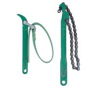 2pcs Chain Wrench Oil Filter Remover Tool Adjustable Steel Spanner | Chain Belt Design, Comfortable Ergonomic Handle, Compact Portable Size, for DIY Oil Changes, Suv Engines and Mechanics