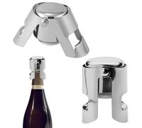 2pcs Champagne Stoppers, Leak-Proof Bottle Sealers for Sparkling Wine, Reusable Stainless Steel Champagne Bottle Closures