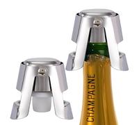 2PCS Champagne Stoppers & Wine Bottle Stoppers, Silver Set