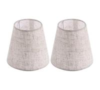 2pcs Chandelier Lamp Shade Linen Cloth E14 Mesh Mounting Port | Natural Cloth Finish, 2cm Hole Fit, Softer Light for Chandeliers, Wall Sconces, Bathroom Vanity