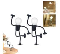 2Pcs Changeable Shape Funny Sportsman Night Light - DIY Shape Night Lights, Cute LED Light Bulb Mini NightLights, Humanoid ShapeNight Lights with Suction Cup,for Home Decor Living Room Bedroom Nursery