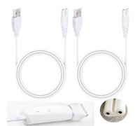 2pcs Charging Cord for Water Flosser,Portable USB Replacement Charger Cable Power Adapter Supply Compatible with FC156 FC1591 FC159 FC256 FC259 5V Flashlight Shaver Hair Clipper (White)