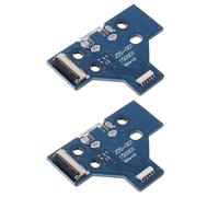 2PCS Charging Port Replacement, JDS-001PS4 Controller Charging Socket, Replacement Charging Port Assembly, Micro USB Adaptor Charger Socket Board Connector Module