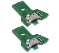 2PCS Charging Port Replacement, JDS-055PS4 Controller Charging Socket, Replacement Charging Port Assembly, Micro USB Adaptor Charger Socket Board Connector Module