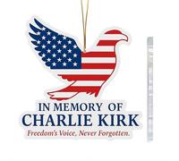 2pcs Charlie Kirk Memorial Ornament, In Memory of Charlie Hanging Ornament, Comemorative RIP CharlieKirk Memorial Gifts for Republicans, Conservatives and Christians Christmas Keepsake B