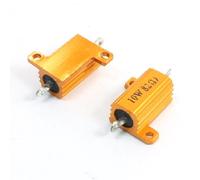 2Pcs Chassis Fixed Resistors Mounted Yellow Aluminum Housing Clad Resistors 10W Resistors 82 Ohm