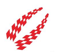 2pcs Checkered Flag Racing Decals For Car Wheel Eyebrow Vinyl Stickers Black White Red Graphics Auto Truck Van Camper Decoration(Red)