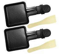 2pcs Cheese baking pan, 2pcs Kitchen Wooden shovel, non-stick coated baking pan, universal square baking pan, electric barbecue accessories, suitable for weekends and holiday parties
