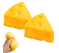 2Pcs Cheese Cube, Giant Cheese Stress Ball, Stress Relief Fidget Toy, Realistic Squeeze Cheeses, Food Shape Slow-Rising Squeeze Ball, Novelty Sensory Toys For Adults & Kids, Home Office