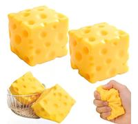 2PCS Cheese Squishy,Giant Cheese Squishy Toy,Squishy Cheese Sugar Cube Squeeze Sensory Toy,Lovely Unbreakable Cute Cheese Cute Mochi Toy,Anxiety Relief Fidget Toy Sensory Toys For Adults & Kids