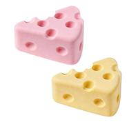 2Pcs Cheese Squishy, Soft Triangle Cheese Stress Ball with Slow Rising Effect, Rebounding Squishy Fidgets Toys for Adults, Cute Cheese Design for Anxiety Relief and Sensory Play (Pink & Yellow)