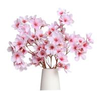 2PCS Cherry Blossom Branches Silk Faux Cherry Blossom Branches Bendable Pussy Artificial Flowers Home Decor for living room, kitchen 16.14inch