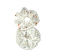 2PCS Cherry Floral Embroidered Chiffon Scrunchie