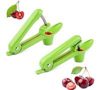 2PCS Cherry Pitter Tool Cherry Stoner Remover Easy and Fast Core Removal Suitable for Cherries Red Dates Hawthorns(Green)
