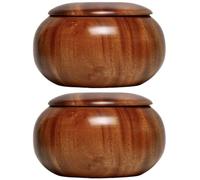 2pcs Chess Set Bowl Wooden Go Chess Container Chess Stones Holder Board Game Go Bowls Backgammon Go Bowl Intellectual Game