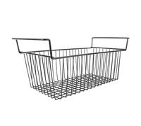2Pcs Chest Freezer Organizer Bins Deep Basket Stackable Storage Rack Metal Wire Black (L56.5cm X W25.2cm X H24cm(7cm Handle))