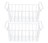 2Pcs Chest Freezer Organizer Bins Deep Freezer Refrigerator Basket Freezer Wire Storage Basket Organizer Bin Hanging Metal Rack for Kitchen, Bathroom, Cabinets,(L 44.5cm X W 24.5cm X H 20cm)