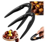 2PCS Chestnut Peeler,Cracker Clip,Nut Cracker Tool for All Nuts, Wal/Nuts and Pecans,Heavy Duty Chestnut Splitter Opener,Kitchen Tools,Chestnut Cut/TER Tool,Nutcracker,Chestnut Open Clip,Black