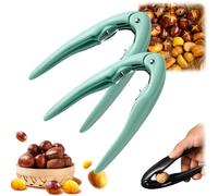 2PCS Chestnut Peeler,Heavy Duty Nutcracker Tool,Chestnut Cut/TER Splitter,Opener Clip,Durable Kitchen Tools,Shelling Wal/Nuts,Nut Crackers,Chestnut Opener,Nutcrackers for All Nuts,Nutcrackers,Green