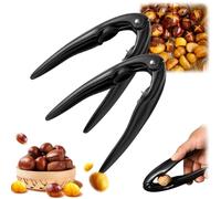 2PCS Chestnut Peeler,Heavy Duty Nutcracker Tool,Chestnut Cut/TER Splitter,Opener Clip,Durable Kitchen Tools,Shelling Wal/Nuts,Nut Crackers,Chestnut Opener,Nutcrackers for All Nuts,Nutcrackers,Black
