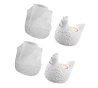 2Pcs Chick Staute Silicone Mold Food Safe Silicone for Resin Casting Tealight Holder Easter Decoration Chick Mold