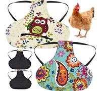 2Pcs Chicken Diapers, Soft Cloth Chicken Diapers for Hens, Printed Cotton Double Chicken Saddle with Elastic Straps, Lightweight Hen Feathers Protector Saddle Apron