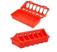 2Pcs Chicken Feeder with 12 Holes Plastic Automatic Feeder Convenient for Chicken