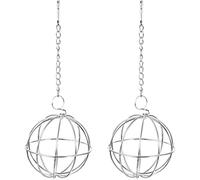 2Pcs Chicken Vegetable Feeder Ball, Stainless Steel Hanging Feeding Toy, with Chain, for Poultry Hens Goose Duck