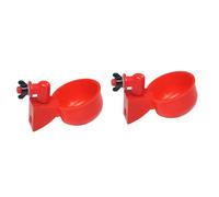 2pcs Chicken Water Bowls Red Plastic Automatic Drinking Cups