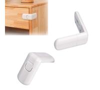 2PCS Child Locks for Drawers, Draw Locks for Children, Easy Installation Child Locks for Kitchen Cupboards, Child Proof DrawerLocks for Refrigerator Closet Oven Trash Oven(White)