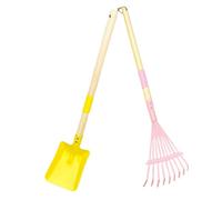 2Pcs Child Safe Wooden Rakes Shovel Set for Yard Work Sand Play Detachable Head Wooden Construction Gardening Toy Small Hands Gardening Tool