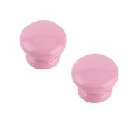 2pcs Children's Room Wooden Handle Kids Door Knobs Wardrobe Cabinet Pulls Wooden Handles Multicolored Door Levers Furniture Door Knobs for Drawers,Kitchen,Living Room (Single Hole,Pink)