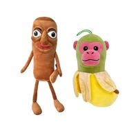 2PCS Chimpanzini Bananini & Tung Tung Tung Sahur Figure Pillow Anime Brainrot Animals Soft Stuffed Pillows Cartoon Characters Funny Magic Monster Periphery Gifts