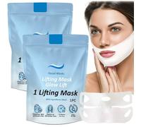 2PCS Chin-Ology Double Chin Lifting Mask,Chino-logy Chi-n Mask with Hyaluronic Acid,V Line Face Lifting Ch-in Ma-sk,Face Lift Tape,Double Ch-in Reducer for Women,Collagen Face Masks Skincare