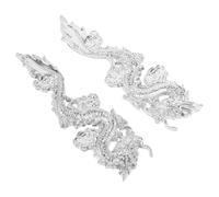 2pcs Chinese Dragon Car Badge Zinc Alloy Silver Emblem for Vehicle | Adhesive Backing, Versatile Fit for Frame and Hood, Easy Install on Cars and Motorcycles