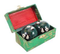 2pcs Chinese Exercise Balls for Hands, Green Enamel Massage