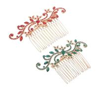 2pcs Chinese Retro Bridal Hair Combs with Crystal Detail