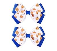 2pcs Chocolate Cookie Hair Clips, 3.54x2.17in Sweet Cute Cookie Cartoon Barrettes for Halloween Birthday Cartoon Theme Party Wear Comic Event Costume Accessory(Blue)