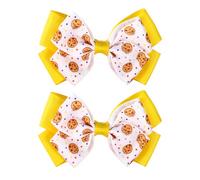 2pcs Chocolate Cookie Hair Clips, 3.54x2.17in Sweet Cute Cookie Cartoon Barrettes for Halloween Birthday Cartoon Theme Party Wear Comic Event Costume Accessory(Yellow)