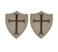 2Pcs Christian Patches Knights Templar Cross Patch Hook and Loop Fastener Embroidered Crusader Patches for Backpacks Clothing Jackets Jeans Hats