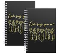 2Pcs Christian Spiral Notebook Prayer Journal,Christian Gifts for Women,Bible Verse Notebook,Journal for Women Men,Religious Faith Inspirational Gifts Catholic Gifts (Spiral- 2Pcs God says you are)