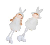 2pcs Christmas Angel Doll Ornament Fabric Tabletop Decoration White