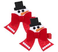 2pcs Christmas Bow Hair Clips for Cute Metal Fabric Hairpins