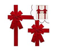 2pcs Christmas Cabinet Big Bows Large Door Lace Christmas Tree Bow Ribbon Red And Green Bow Holiday Decorations Christmas 24*33cm