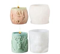 2Pcs Christmas Candle Molds 3D Pillar Carved Elk Silicone Molds for Candles for Handmade Soap DIY Craft Home Decor|